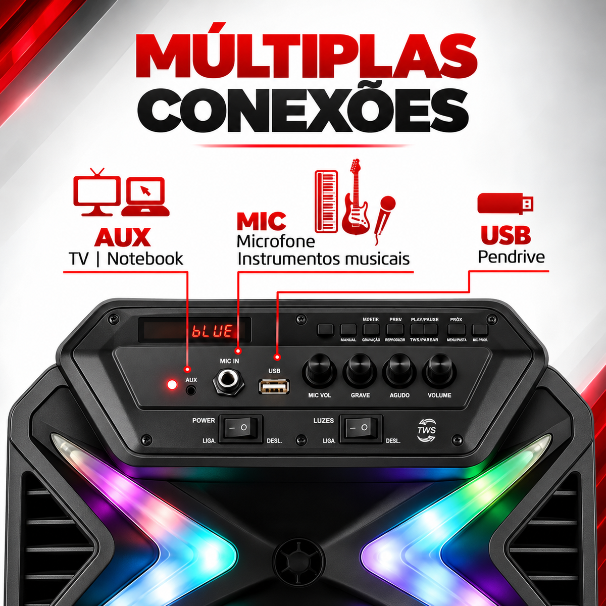 Caixa de som Mondial 400W